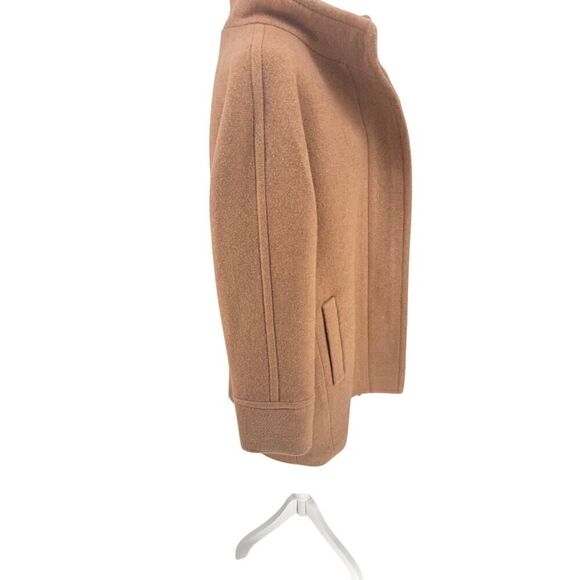 J.Crew Wool Coat Sz 12 Camel Funnel Neck Cocoon Style Fall Winter EUC Classic - Picture 5 of 15